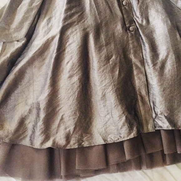 Metallic Silver BCBG Button Up Party Dress - Picture 5 of 8